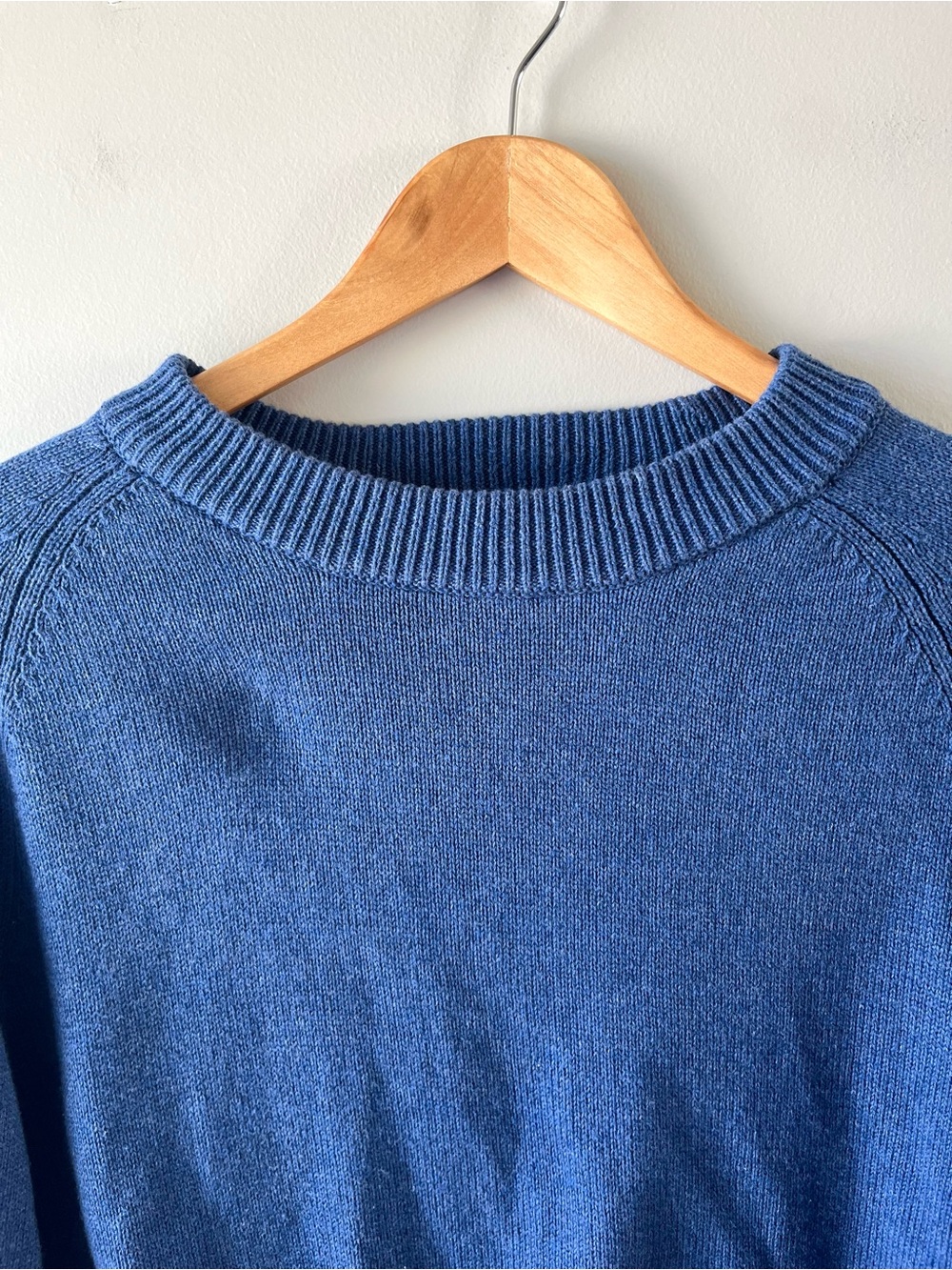Calvin Klein Blue Cotton Crewneck Sweater Size Medium - Cottagecore Cabincore - Picture 5 of 8